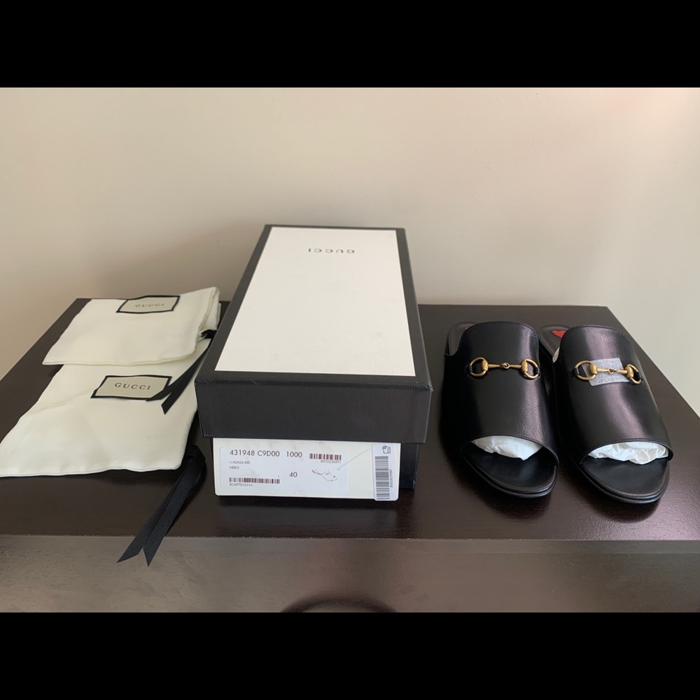 Gucci Princetown Malaga Kid Horsebit Leather Slide